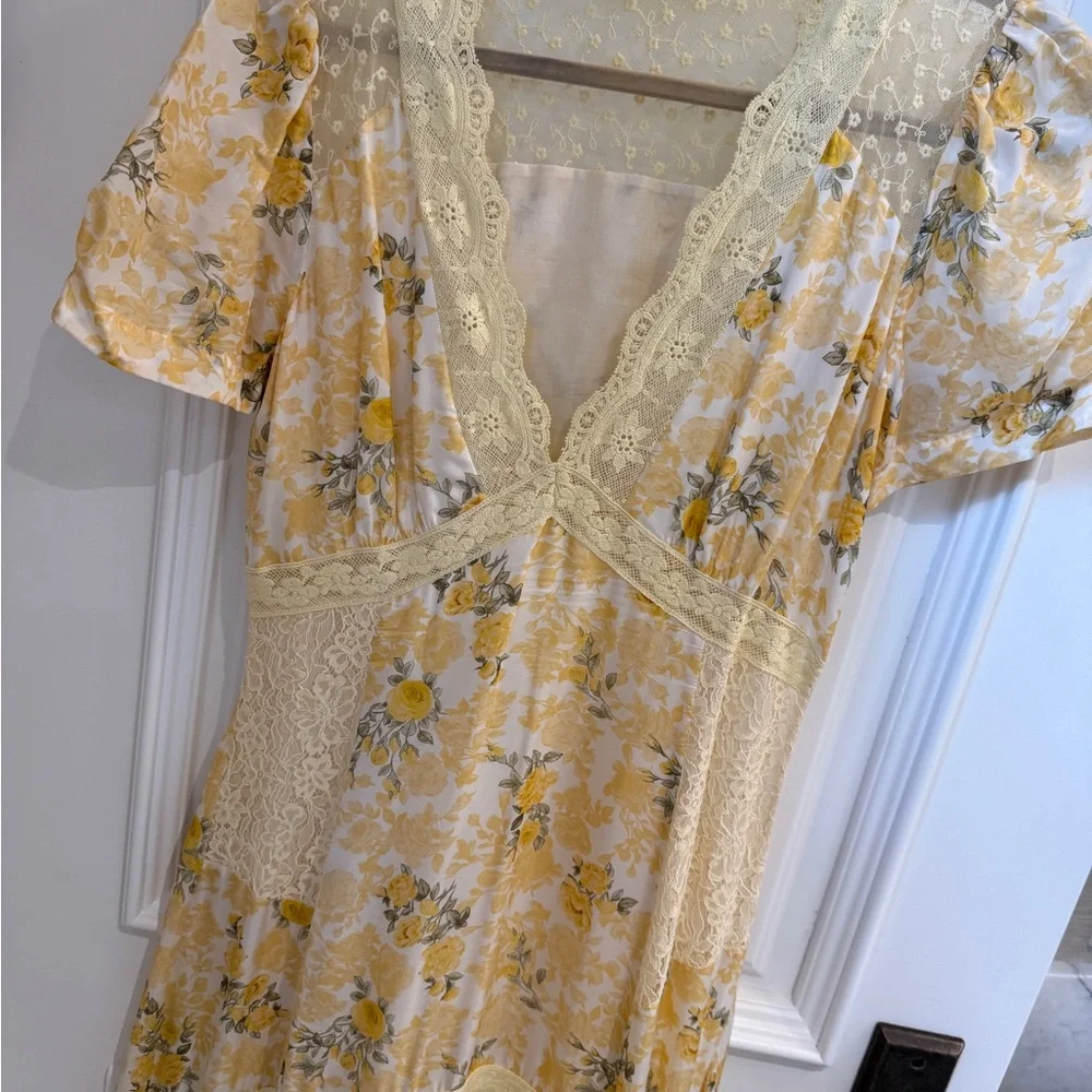 LoveShackFancy Tink Dress Size 6 Yellow Maxi Sundress - Picture 5 of 7